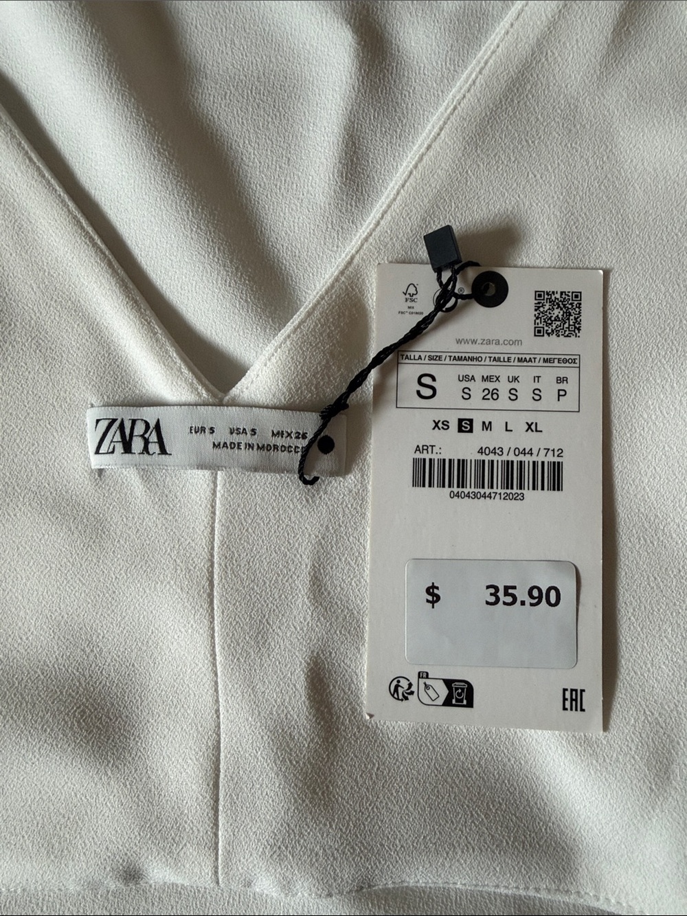 Zara Cream Cowl Neck Crop - Picture 4 of 4